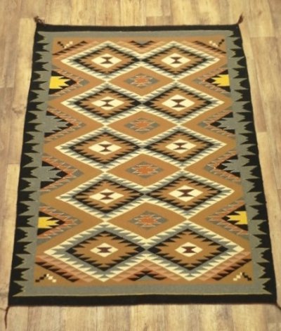 画像1: オールド ウール ナバホラグ 166cm x 134cm (ANTIQUE)
