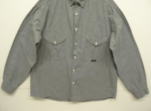 他の写真3: 80'S WRANGLER フラップ付きポケット シャンブレーシャツ グレー イタリア製 (VINTAGE)