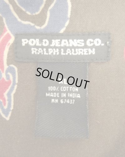 画像2: RALPH LAUREN "POLO JEANS" コットン 半袖 オープンカラーシャツ ブラウンベース総柄 (VINTAGE)