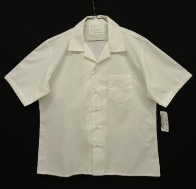 画像1: アメリカ軍 "GENERAL PURPOSE SMOCK" 半袖 オープンカラーシャツ ホワイト (DEADSTOCK)