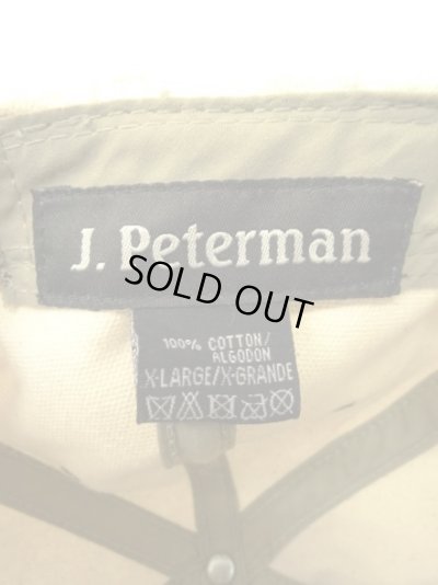 画像6: 90'S J.PETERMAN キャンバス/レザー ロングビルキャップ オフホワイト/ブラウン (DEADSTOCK)