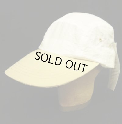 画像1: 00'S MENTAL HEADGEAR ナイロン 5パネルキャップ ホワイト/ベージュ (DEADSTOCK)