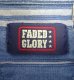 画像2: 90'S FADED GLORY コットン 半袖 シャツ インディゴ/ストライプ (VINTAGE) (2)