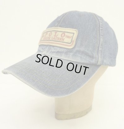 画像1: 90'S RALPH LAUREN デニム トラッカーキャップ インディゴ USA製 (VINTAGE)