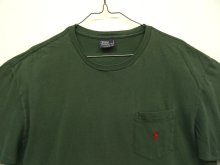 他の写真1: 90'S RALPH LAUREN シングルステッチ 耳付きポケット付き 半袖 Tシャツ ダークグリーン (VINTAGE)