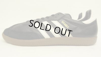 画像2: ADIDAS "SAMBA" ガムソール レザースニーカー ブラック/ホワイト (USED)