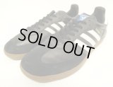 ADIDAS "SAMBA" ガムソール レザースニーカー ブラック/ホワイト (USED)