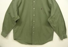 他の写真3: 90'S RALPH LAUREN "POSTBOY" ツイル 長袖 バンドカラーシャツ オリーブ (VINTAGE)