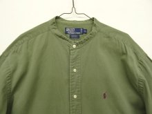 他の写真1: 90'S RALPH LAUREN "POSTBOY" ツイル 長袖 バンドカラーシャツ オリーブ (VINTAGE)