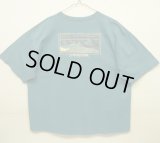 90'S PATAGONIA 黒タグ バックプリント 半袖 Tシャツ ティール USA製 (VINTAGE)