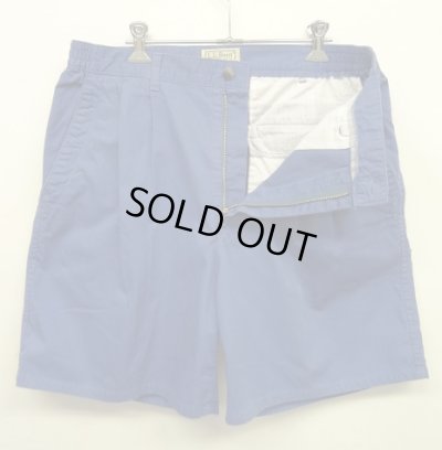 画像4: 80'S LL Bean ツープリーツ チノショーツ ブルー 42TALONジップ USA製 (VINTAGE)