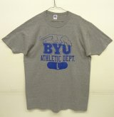 90'S RUSSELL ATHLETIC "BYU ATHLETIC DEPT" シングルステッチ 半袖 Tシャツ 杢グレー USA製 (VINTAGE)