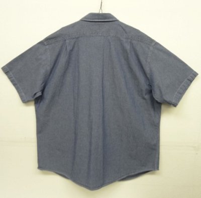 画像3: 90'S BIG MAC コットン100% 半袖 シャンブレーシャツ ブルー (VINTAGE)