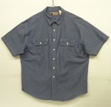 90'S BIG MAC コットン100% 半袖 シャンブレーシャツ ブルー (VINTAGE)
