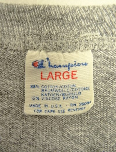 画像2: 80'S CHAMPION トリコタグ 88/12 Tシャツ アップリケ 杢グレー USA製 (VINTAGE)