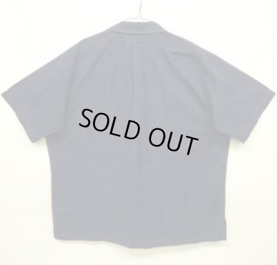 画像3: 90'S RALPH LAUREN "CALDWELL"  裾ロゴ コットン 半袖 オープンカラーシャツ ネイビー (VINTAGE)