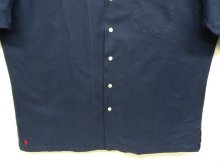 他の写真3: 90'S RALPH LAUREN "CALDWELL"  裾ロゴ コットン 半袖 オープンカラーシャツ ネイビー (VINTAGE)