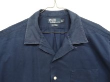 他の写真1: 90'S RALPH LAUREN "CALDWELL"  裾ロゴ コットン 半袖 オープンカラーシャツ ネイビー (VINTAGE)