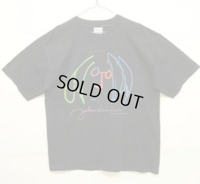 画像1: 90'S JOHN LENNON "BAG ONE ARTS" 両面プリント Tシャツ ブラック USA製 (VINTAGE)