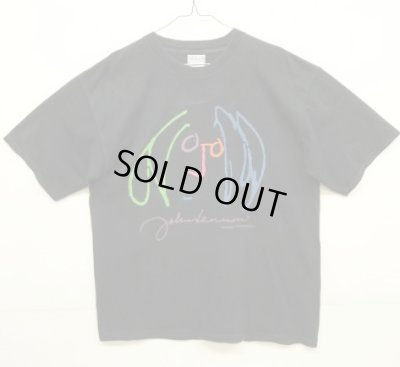 画像1: 90'S JOHN LENNON "BAG ONE ARTS" 両面プリント Tシャツ ブラック USA製 (VINTAGE)