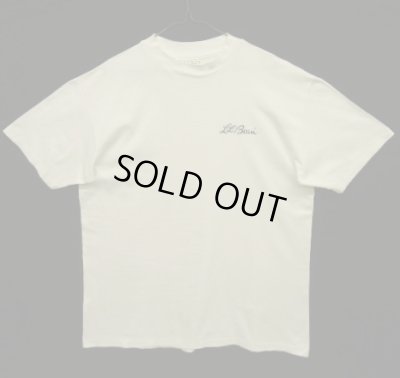 画像1: 80'S LL Bean "筆記体ロゴ" シングルステッチ 半袖 Tシャツ ホワイト USA製 (VINTAGE)