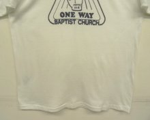 他の写真3: 80'S BAPTIST CHURCH 染み込みプリント 半袖 リンガーTシャツ ホワイト/ネイビー (VINTAGE)