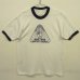 画像1: 80'S BAPTIST CHURCH 染み込みプリント 半袖 リンガーTシャツ ホワイト/ネイビー (VINTAGE) (1)