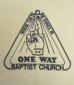 画像3: 80'S BAPTIST CHURCH 染み込みプリント 半袖 リンガーTシャツ ホワイト/ネイビー (VINTAGE) (3)