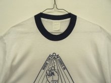 他の写真1: 80'S BAPTIST CHURCH 染み込みプリント 半袖 リンガーTシャツ ホワイト/ネイビー (VINTAGE)