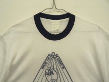 他の写真1: 80'S BAPTIST CHURCH 染み込みプリント 半袖 リンガーTシャツ ホワイト/ネイビー (VINTAGE)