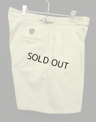 画像4: 90'S RALPH LAUREN アジャスター付き ツープリーツ チノショーツ ベージュ USA製 (VINTAGE)