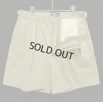 画像3: 90'S RALPH LAUREN アジャスター付き ツープリーツ チノショーツ ベージュ USA製 (VINTAGE)