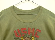他の写真1: 80'S アメリカ軍 USMC シングルステッチ 半袖 Tシャツ オリーブ (VINTAGE)