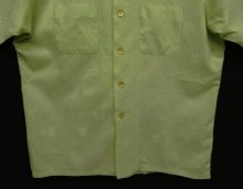他の写真3: 60'S LANCER レーヨンジャガード 半袖 オープンカラーシャツ ライトグリーン USA製 (VINTAGE)