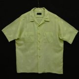 60'S LANCER レーヨンジャガード 半袖 オープンカラーシャツ ライトグリーン USA製 (VINTAGE)