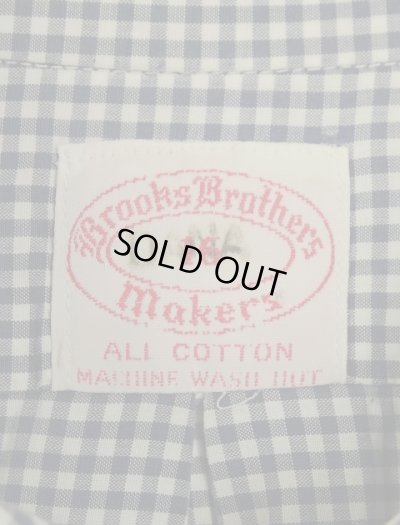 画像2: 70'S BROOKS BROTHERS "MAKERS" 6ボタン ポプリン 半袖 BDシャツ ギンガムチェック USA製 (VINTAGE)