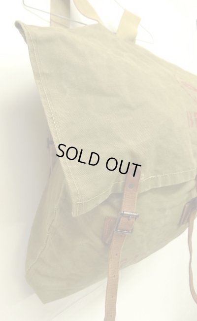 画像3: 50'S MONARCH BRAND "B.S.A." ヘビーキャンバス/レザー バックパック オリーブ (VINTAGE)