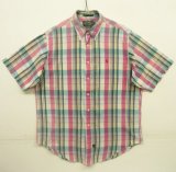 90'S POLO COUNTRY コットン 半袖 BDシャツ マドラスチェック (VINTAGE)