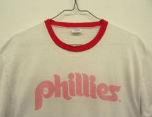 他の写真1: 70'S CHAMPION "PHILLIES" バータグ 染み込みプリント リンガーTシャツ ホワイト USA製 (VINTAGE)