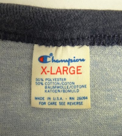 画像2: 80'S CHAMPION "YMCA" トリコタグ リンガーTシャツ ブルー杢 USA製 (VINTAGE)