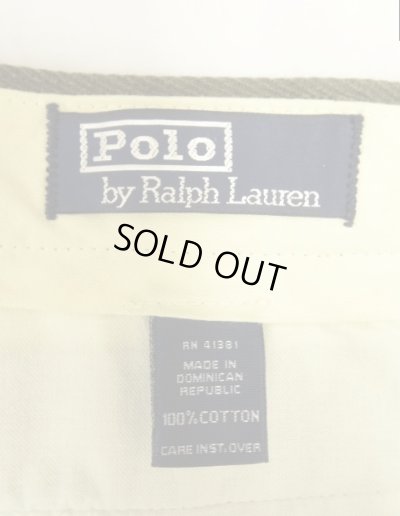 画像2: 90'S RALPH LAUREN ウィップコード ツープリーツ スラックス トラウザーズ カーキ (VINTAGE)