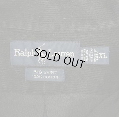 画像2: 90'S RALPH LAUREN "BIG SHIRT" コーデュロイ 長袖 BDシャツ ブラック (VINTAGE)