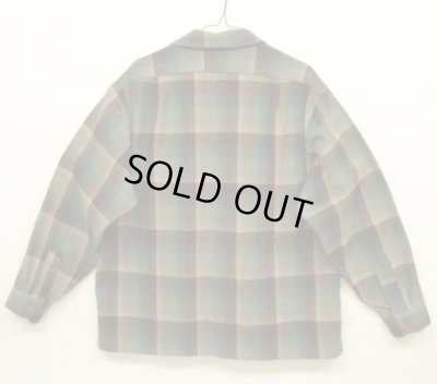 画像3: 70'S PENDLETON "BOARD SHIRT" ウール オープンカラーシャツ オンブレチェック USA製 (VINTAGE)