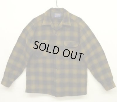 画像1: 60'S PENDLETON "BOARD SHIRT" ウール オープンカラーシャツ オンブレチェック USA製 (VINTAGE)