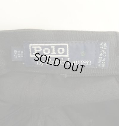 画像6: 90'S RALPH LAUREN ロゴ刺繍 ベースボールキャップ ブラック USA製 (VINTAGE)