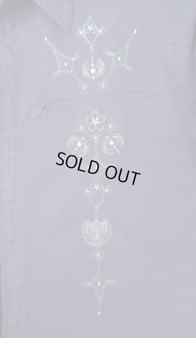 画像3: 04'S PATAGONIA "RHYTHM" 刺繍入り ヘンプ 長袖 フルジップシャツ インディゴ (VINTAGE)