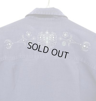 画像6: 04'S PATAGONIA "RHYTHM" 刺繍入り ヘンプ 長袖 フルジップシャツ インディゴ (VINTAGE)