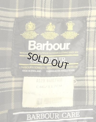 画像2: 90'S BARBOUR 3クレスト 旧タグ "GAMEFAIR" オイルドジャケット オリーブ イングランド製 (VINTAGE)