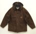 画像1: 00'S CARHARTT 裏地ブランケット フード付き ダックカバーオール ダークブラウン (VINTAGE) (1)