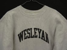 他の写真1: 90'S CHAMPION "WESLEYAN" 染み込みプリント 刺繍タグ リバースウィーブ グレー USA製 (VINTAGE)